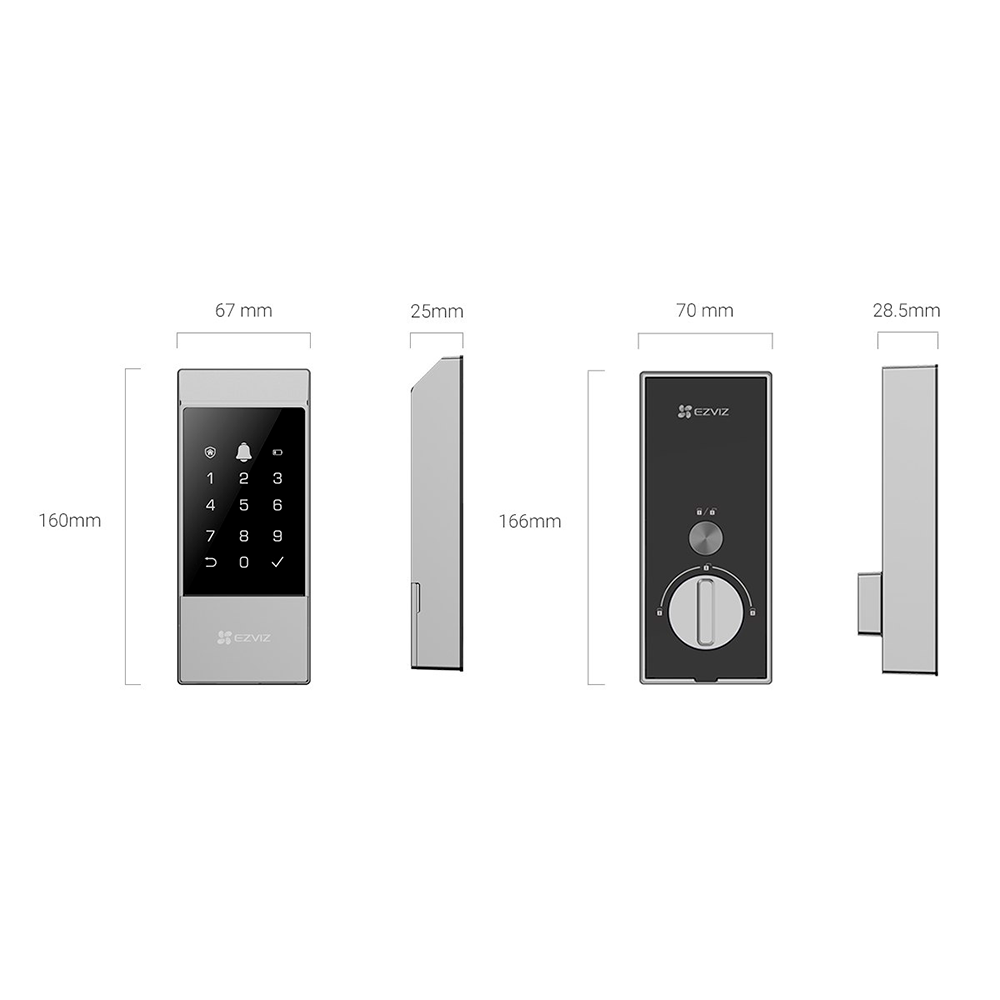 CERRADURA INTELIGENTE EZVIZ DL04 + CERRADURA L2S WIFI - 2