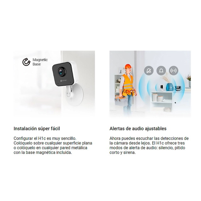 KIT DE 2 CÁMARA DE SEGURIDAD WIFI H1C FULL HD PARA INTERIORES EZVIZ - 2
