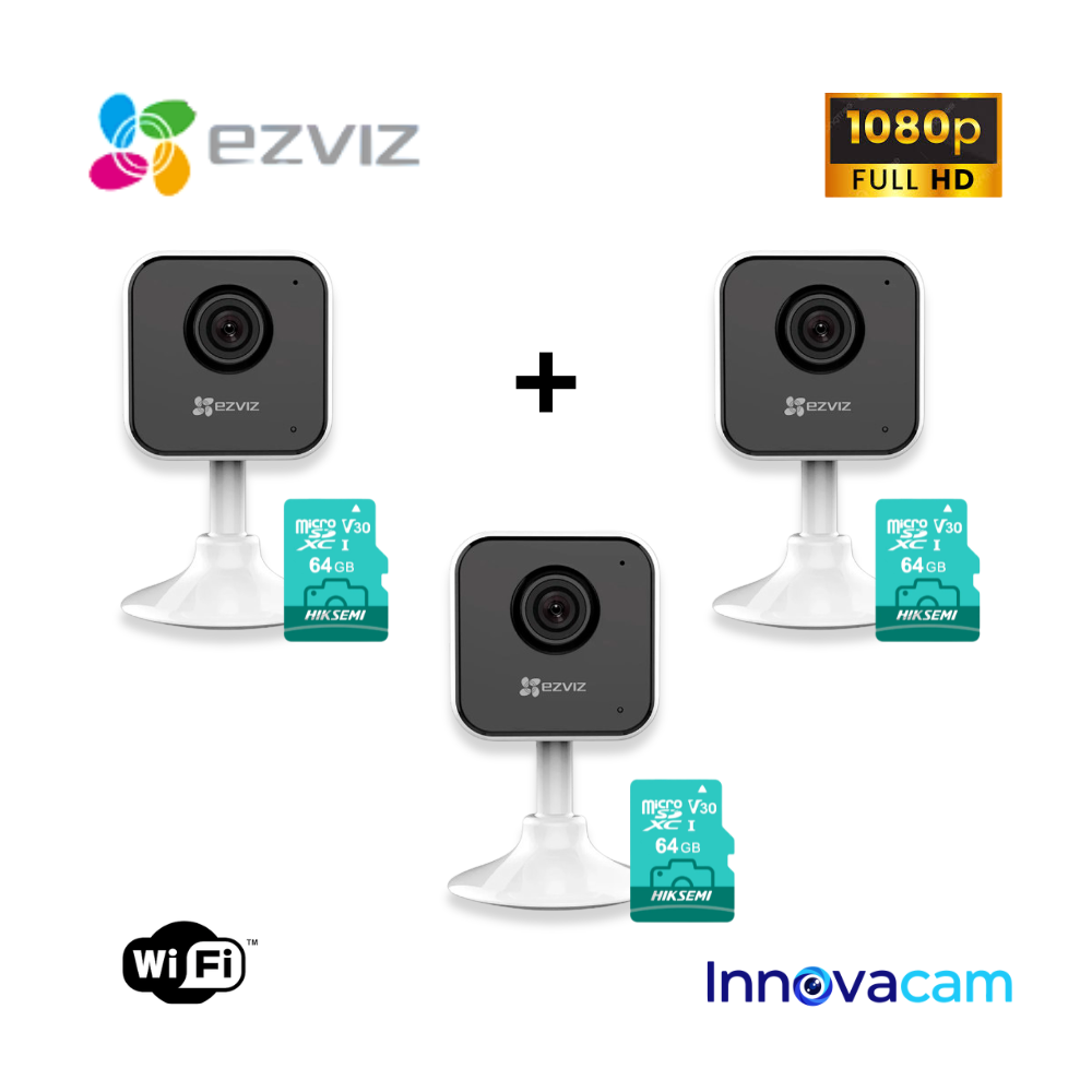 KIT 3 CÁMARA SEGURIDAD EZVIZ H1C FULL HD VISIÓN 108 AUDIO BIDIRECCIONAL - 1