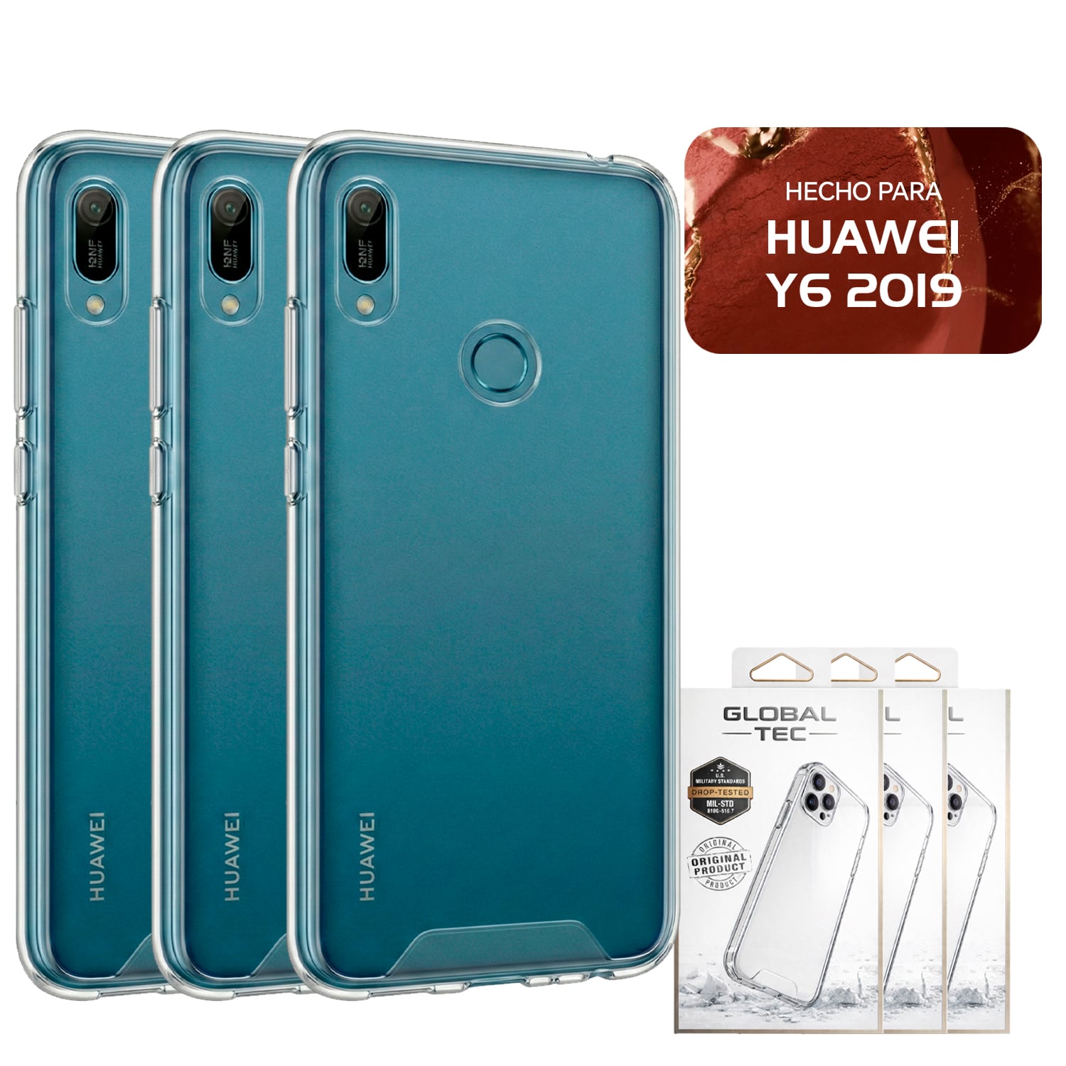 Funda De Silicona Transparente 360° Para Huawei Y6 2019: Protección Completa, Fina Y Antigolpes, Compatible Solo Con Este Modelo