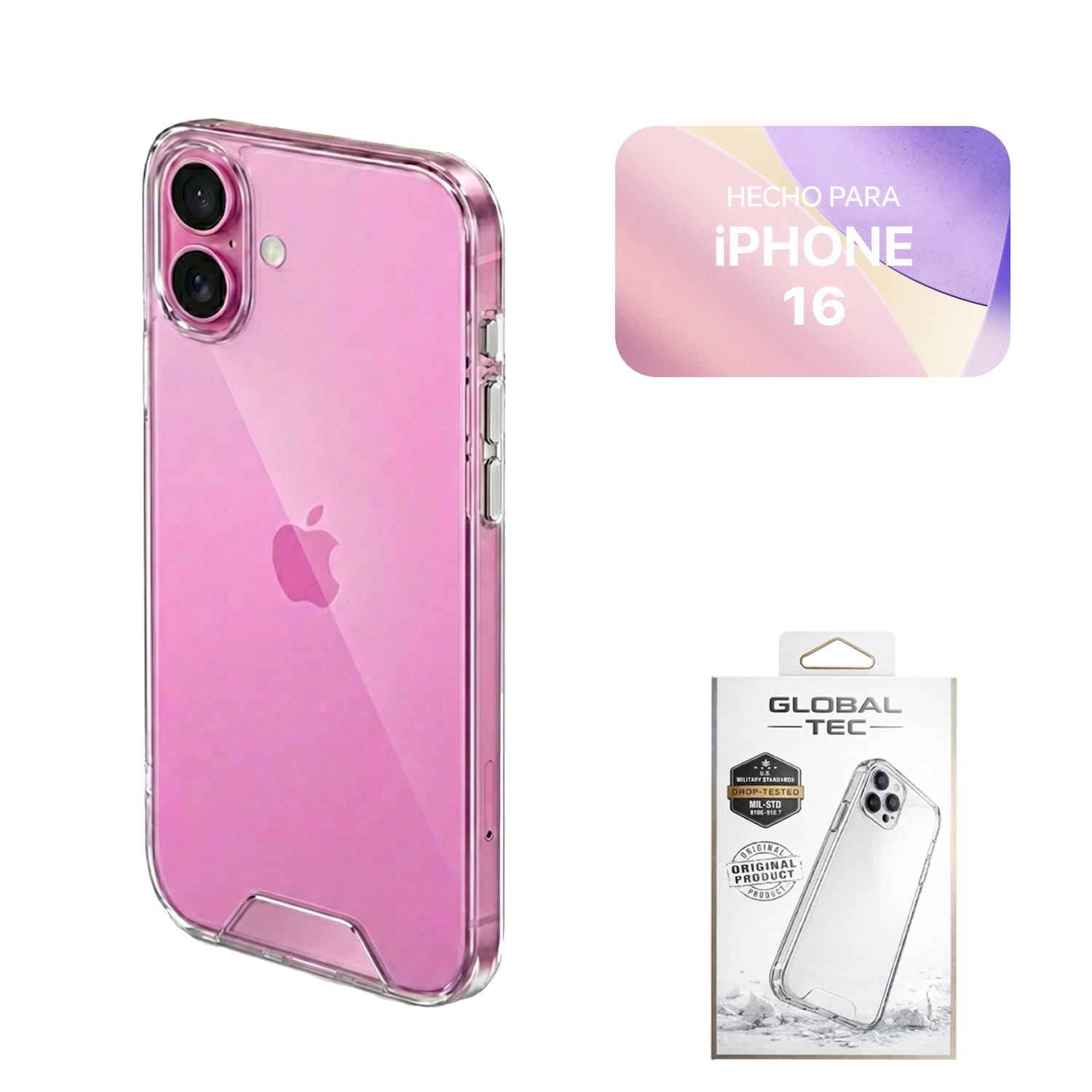 SPACE CASE TRANSPARENTE PARA IPHONE 16 FUNDA PARA CELULAR - 1