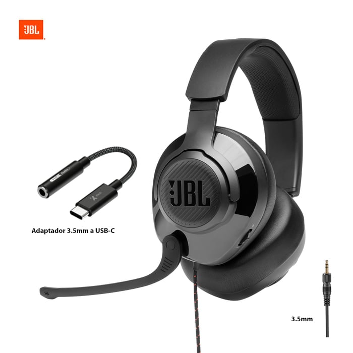 AUDÍFONO GAMING JBL QUANTUM 200 CABLEADO 3.5MM CON MICRÓFONO BLACK - 1