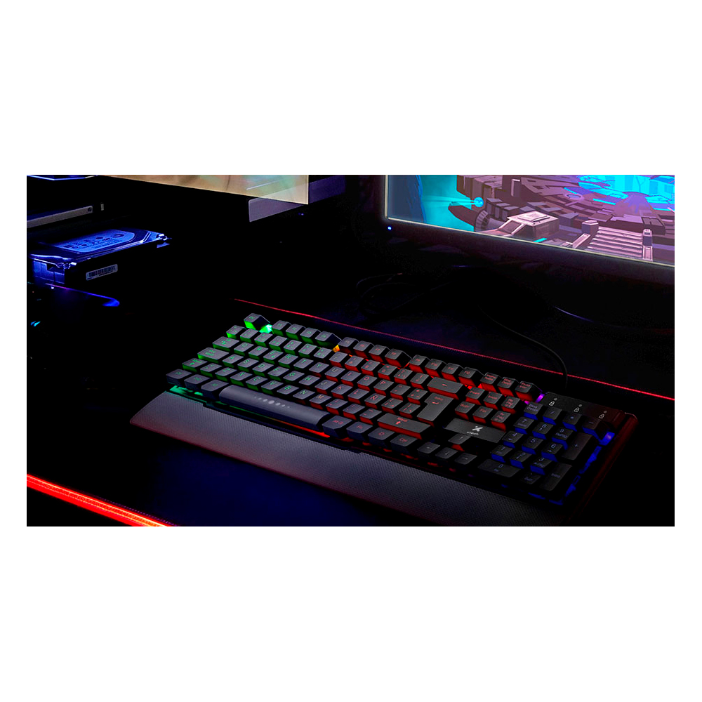 TECLADO GAMING XTECH XTK-510S CON ILUMINACIÓN MULTICOLOR Y MULTIMEDIA - 3