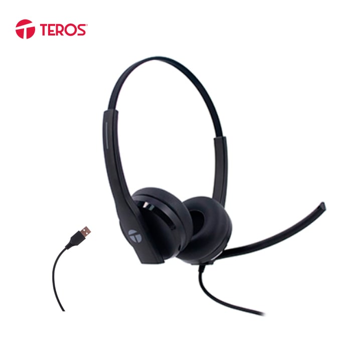 AUDIFONO TEROS TE-8039CS USB CON MICROFONO ANTI-RUIDO NEGRO - 1