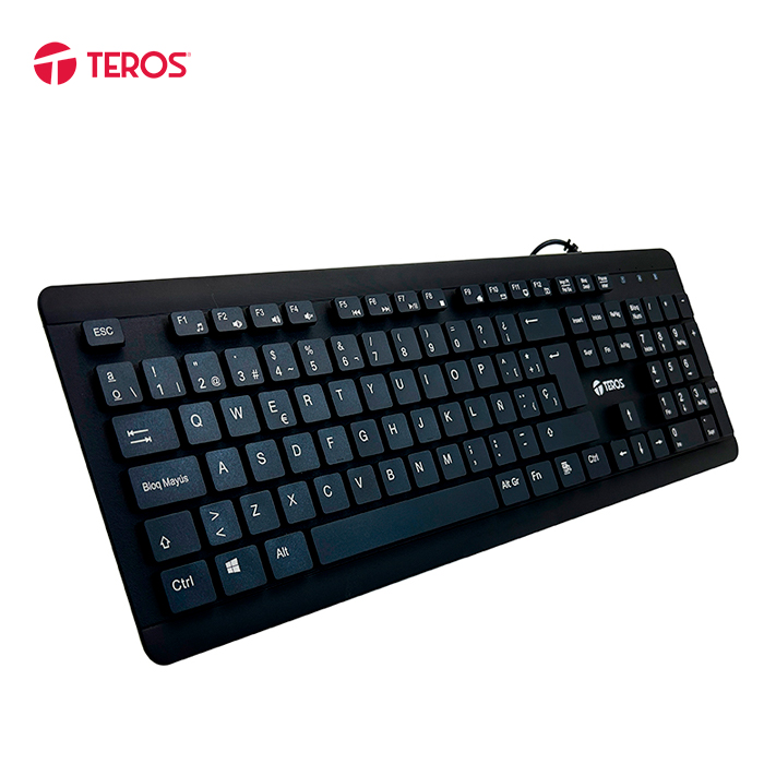 TECLADO TEROS TE-4065N LAVABLE SELLADO IPX7 USB 105 TECLAS ESPAÑOL NEGRO - 1