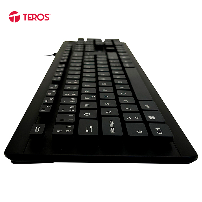 TECLADO TEROS TE-4065N LAVABLE SELLADO IPX7 USB 105 TECLAS ESPAÑOL NEGRO - 4