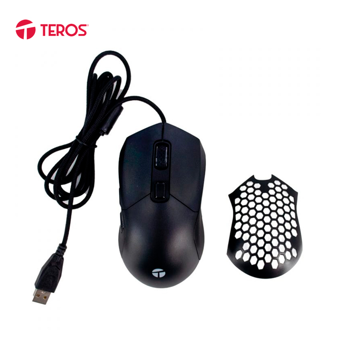 MOUSE GAMER TEROS TE-1232G OPTICO RGB 7 BOTONES DPI HASTA 7200 NEGRO - 4
