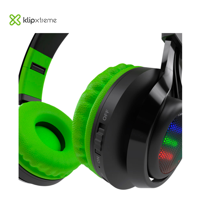 AUDIFONOS INALAMBRICOS KLIP XTREME LITEBLAST KHS-659 CON MICROFONO NEGRO Y VERDE - 2