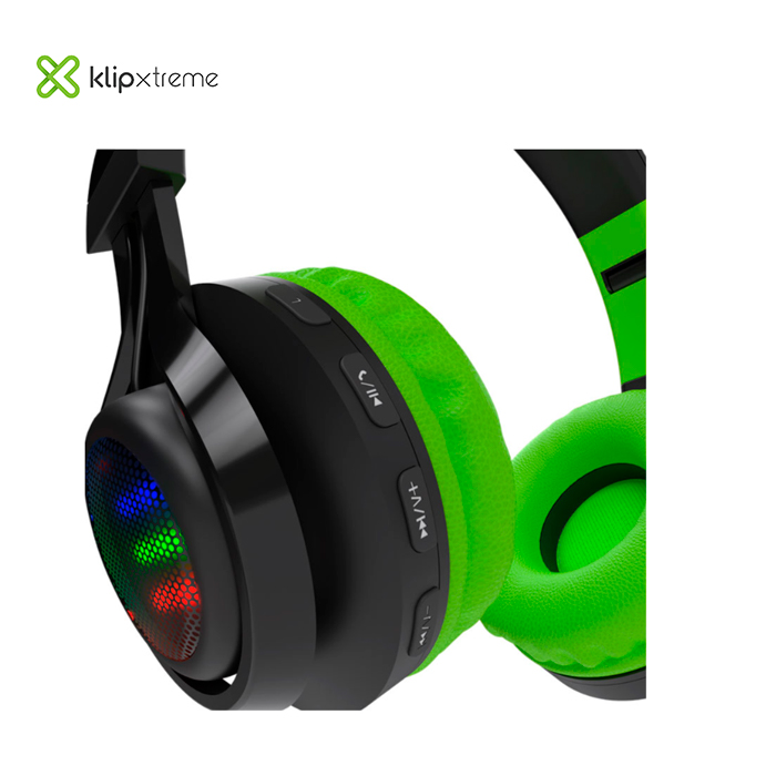 AUDIFONOS INALAMBRICOS KLIP XTREME LITEBLAST KHS-659 CON MICROFONO NEGRO Y VERDE - 3