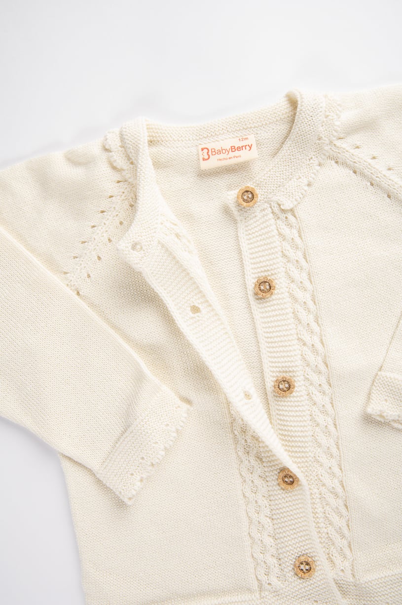 CARDIGAN TEJIDO EN ALGODÓN PARA BEBE - 1