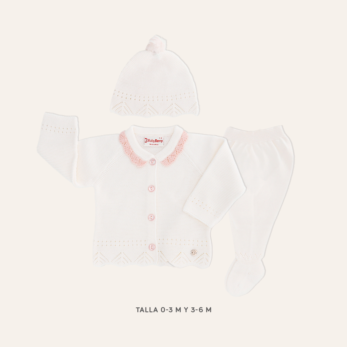 CONJUNTO TEJIDO PARA BEBE DE 3 PIEZAS - 1