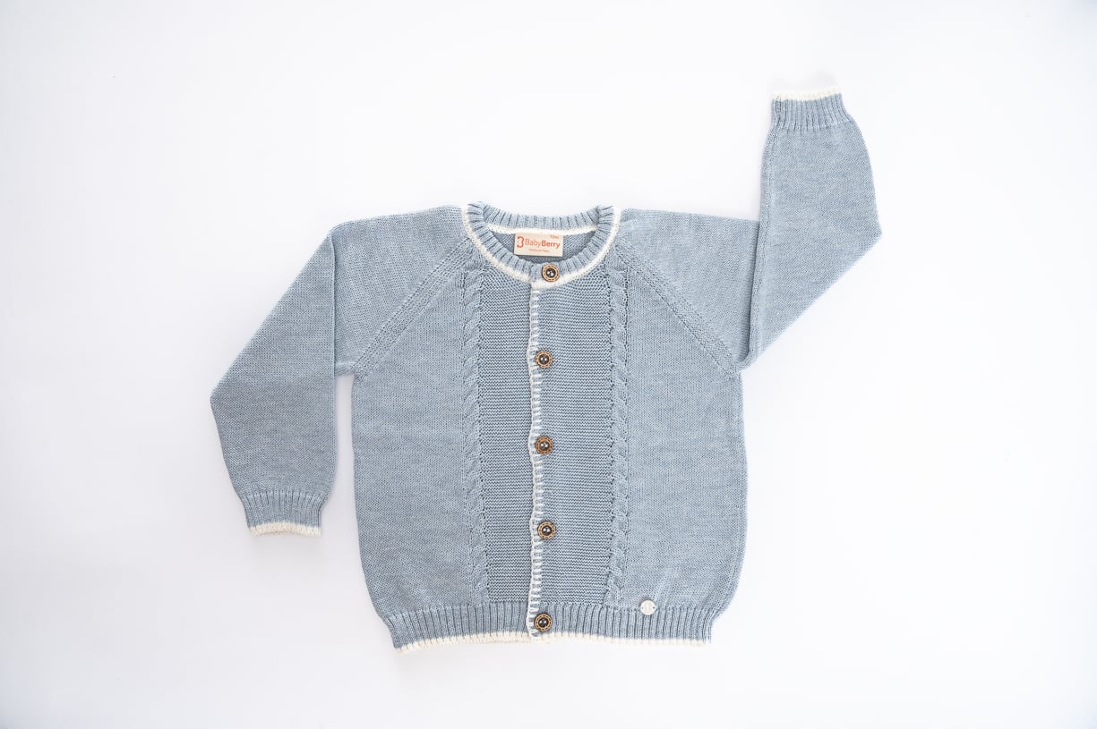 CARDIGAN TEJIDO EN ALGODÓN PARA BEBE - 1