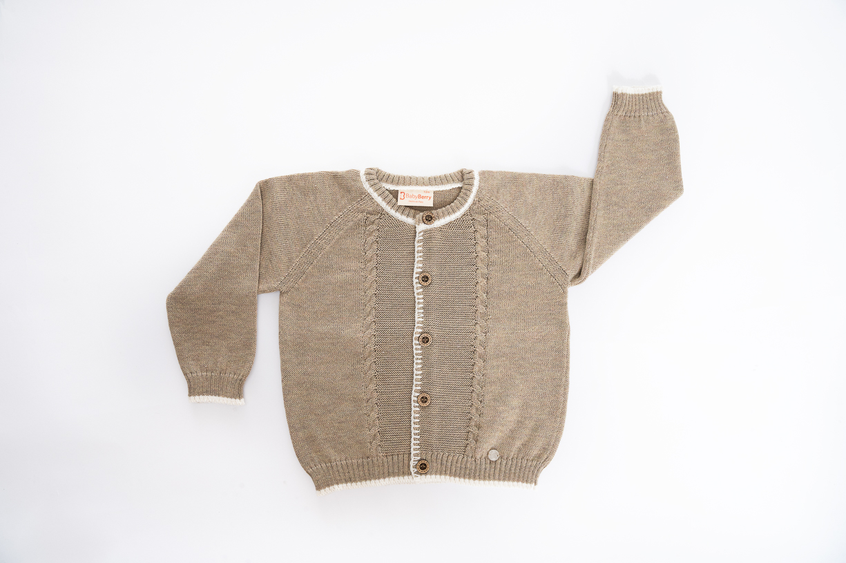 CARDIGAN TEJIDO EN ALGODÓN PARA BEBE - 1