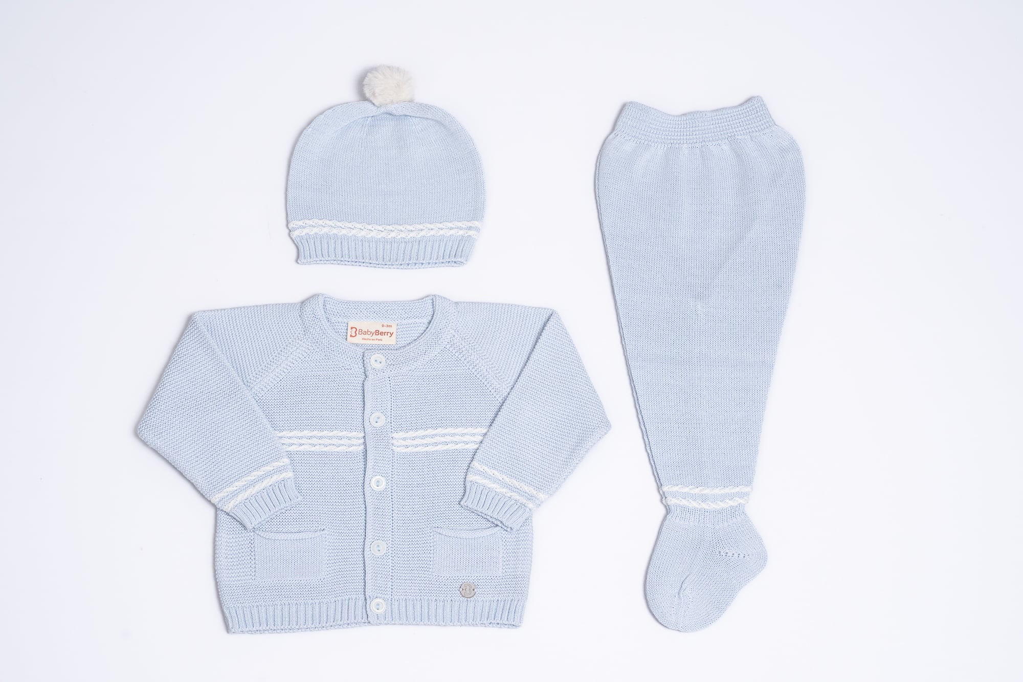 CONJUNTO TEJIDO PARA BEBE DE 3 PIEZAS - 1