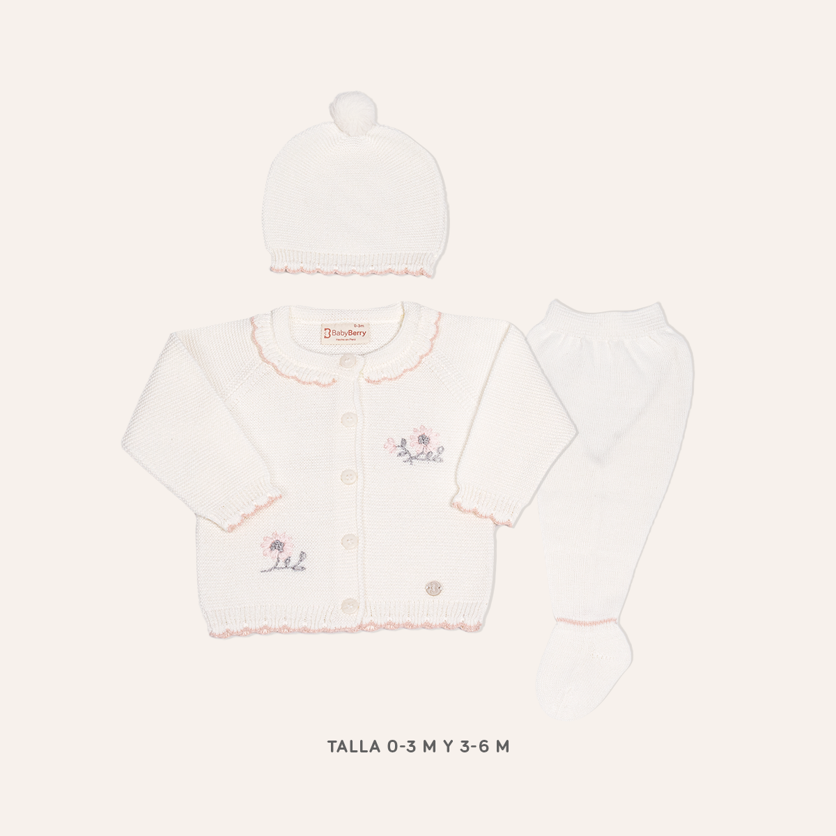 CONJUNTO TEJIDO PARA BEBE DE 3 PIEZAS - 1