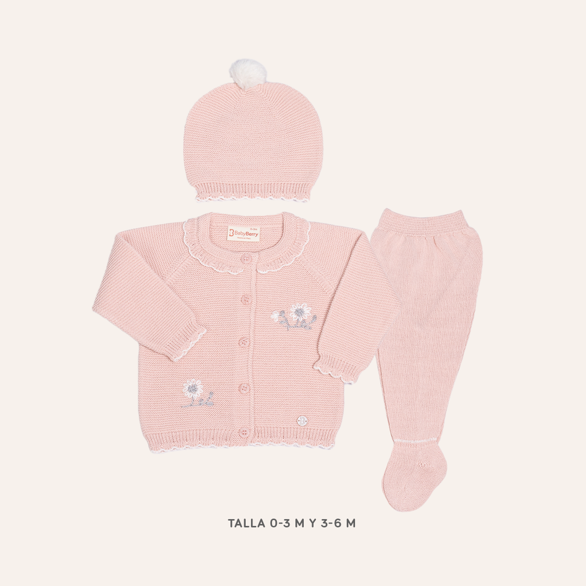 CONJUNTO TEJIDO PARA BEBE DE 3 PIEZAS - 1