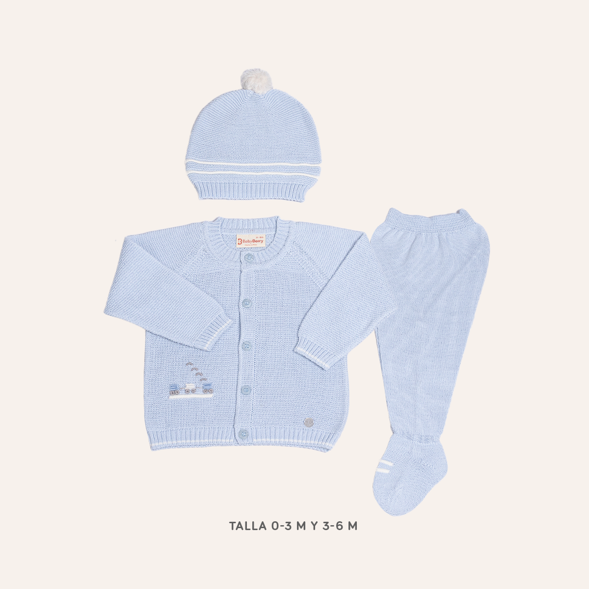 CONJUNTO TEJIDO PARA BEBE DE 3 PIEZAS - 1