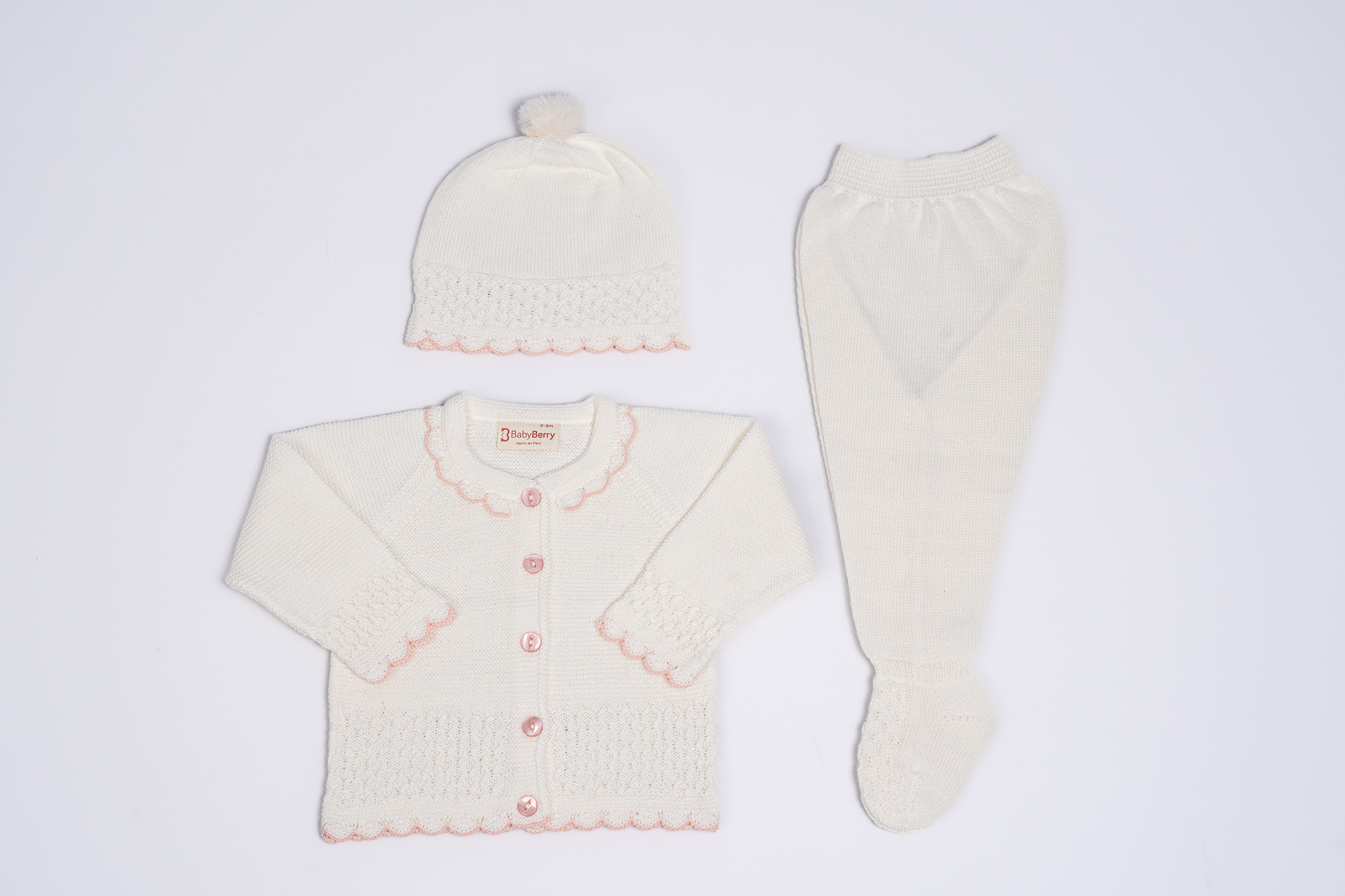 CONJUNTO TEJIDO PARA BEBE DE 3 PIEZAS - 1