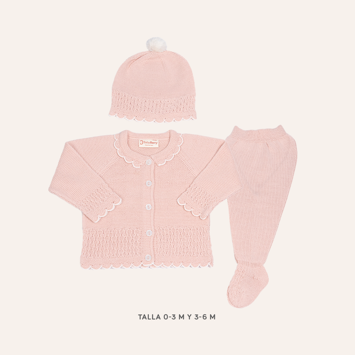 CONJUNTO TEJIDO PARA BEBE DE 3 PIEZAS - 1