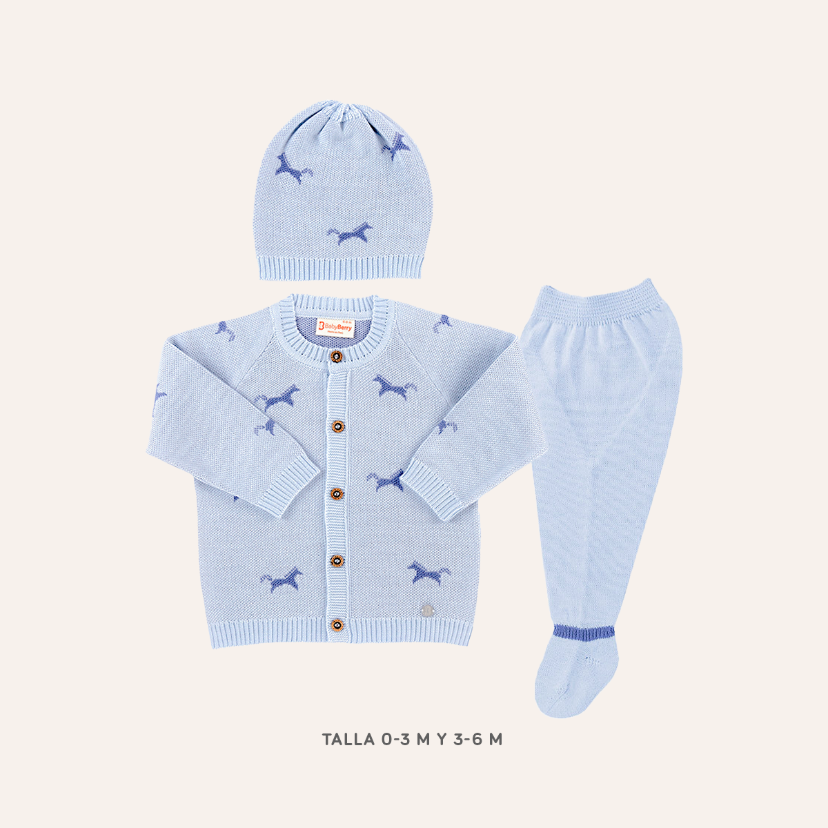 CONJUNTO TEJIDO PARA BEBE DE 3 PIEZAS - 1