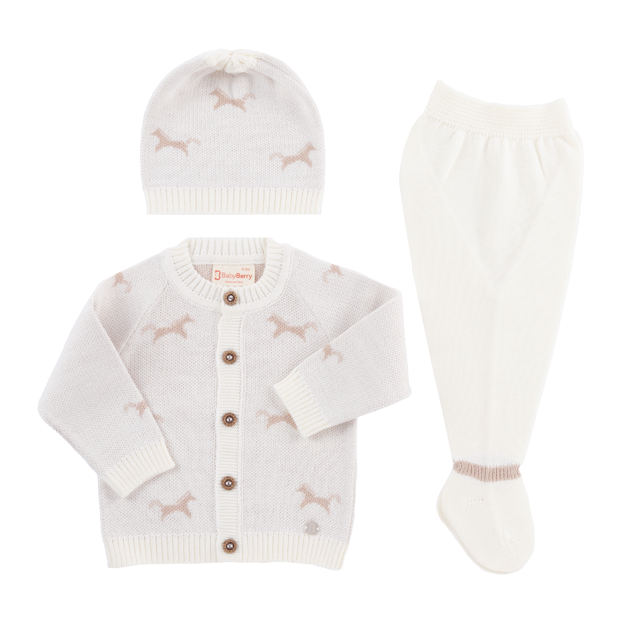 CONJUNTO TEJIDO PARA BEBE DE 3 PIEZAS - 1