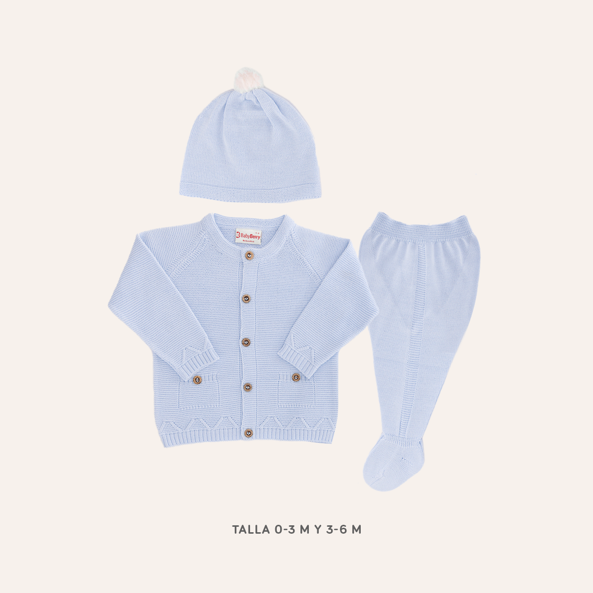 CONJUNTO TEJIDO PARA BEBE DE 3 PIEZAS - 1