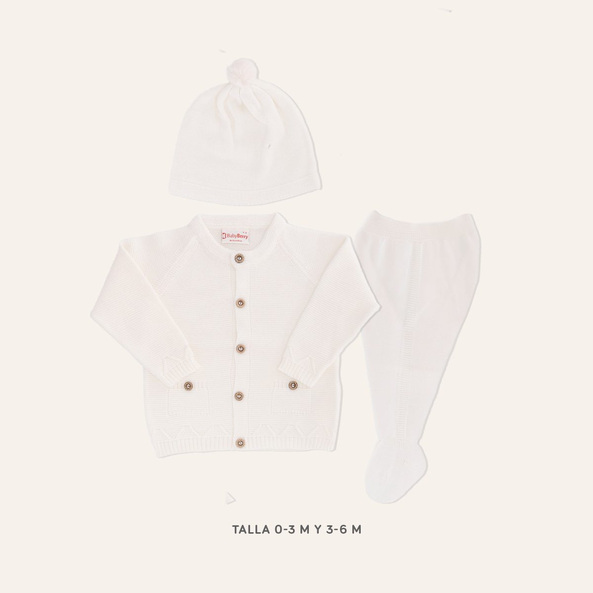 CONJUNTO TEJIDO PARA BEBE DE 3 PIEZAS - 2
