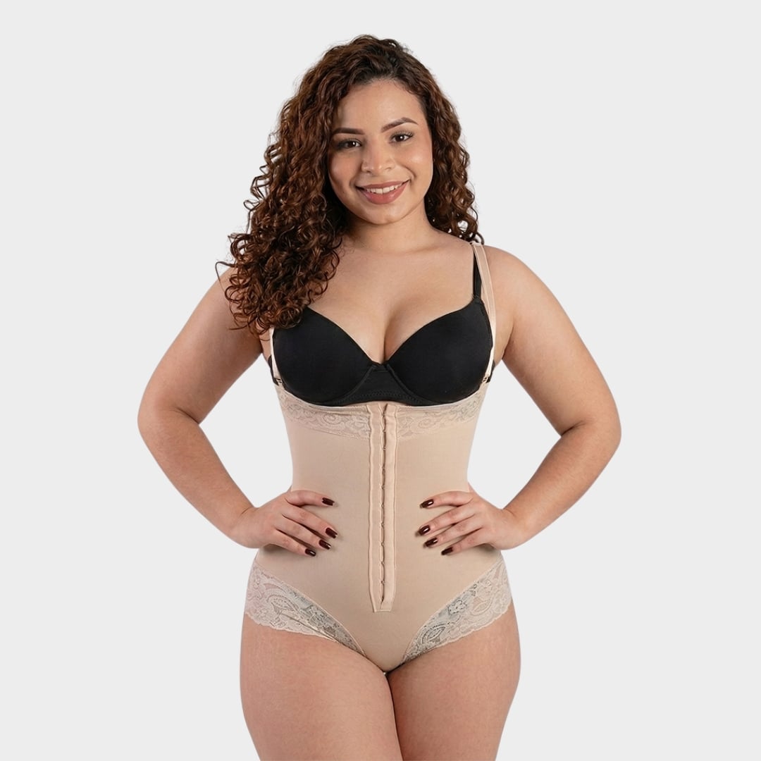 FAJA BODY STRAPLESS CON ENCAJE SILICONADO - 1