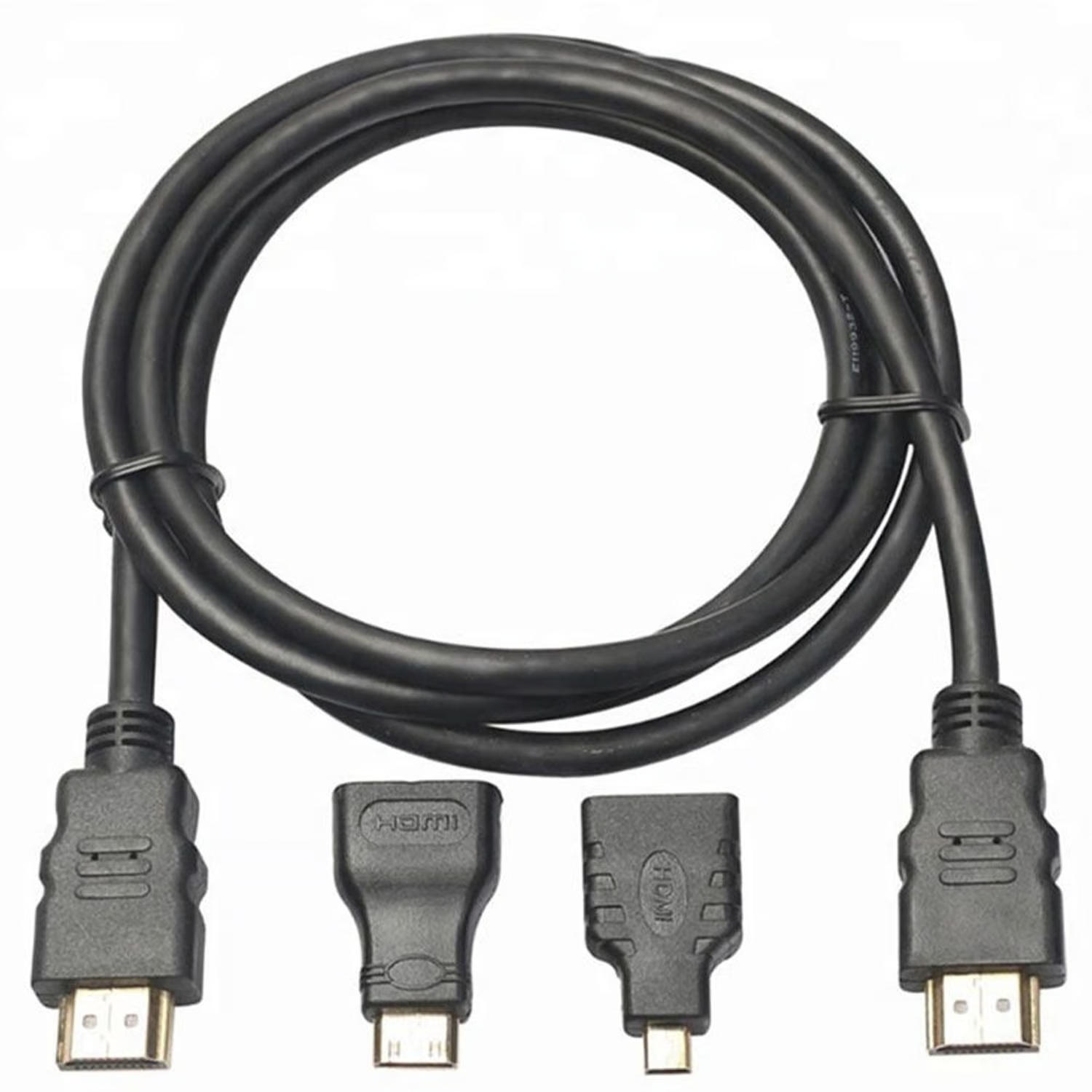 CABLE HDMI 3 EN 1 CON ADAPTADOR MINI Y MICRO HDMI 1.5 METROS - 2