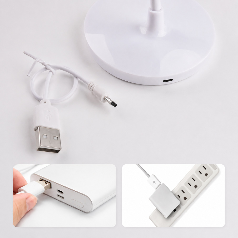 LÁMPARA DE ESCRITORIO USB LED FLEXIBLE DYH390005 BLANCO. - 2