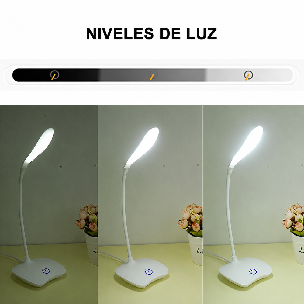 LÁMPARA DE ESCRITORIO USB LED FLEXIBLE DYH390005 BLANCO. - 4