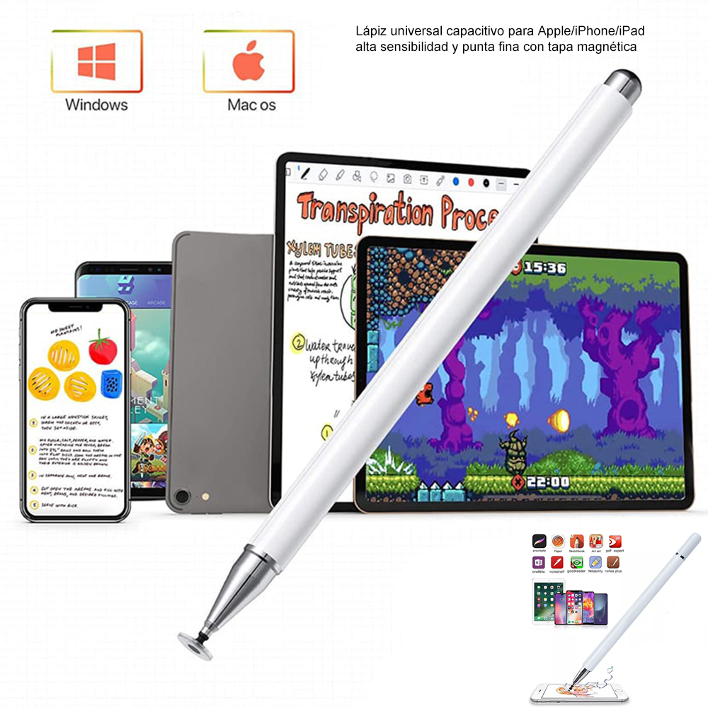 LÁPIZ UNIVERSAL CAPACITIVO PARA APPLEIPHONEIPAD ALTA SENSIBILIDAD Y PUNTA FINA CON TAPA MAGNÉTICA - 1