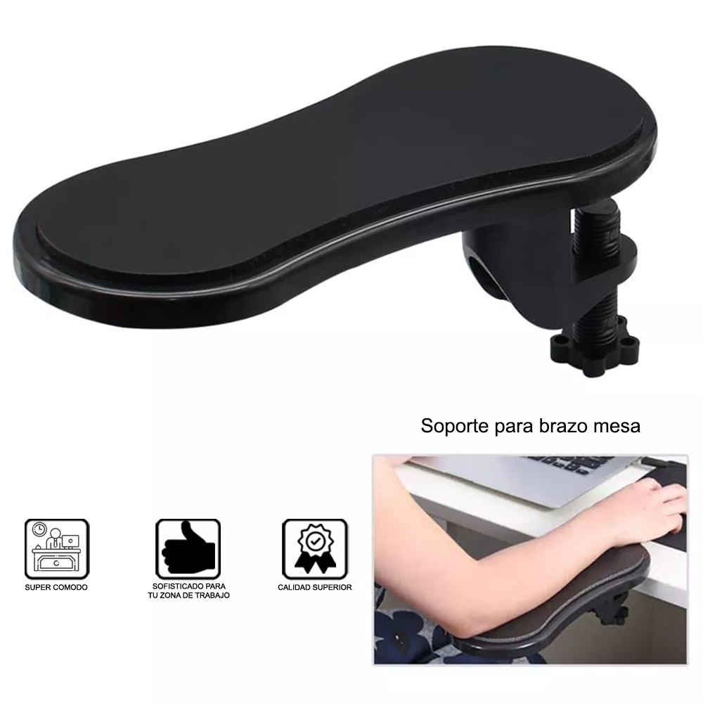 SOPORTE DE BRAZO PARA ESCRITORIO PARA MUÑECA Y MANO MOUSE NEGRO PLAYPRO - 3