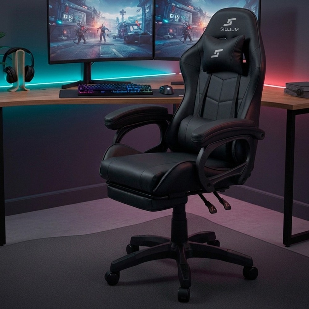SILLA GAMER RECLINABLE NEGRO SILLIUM - 1