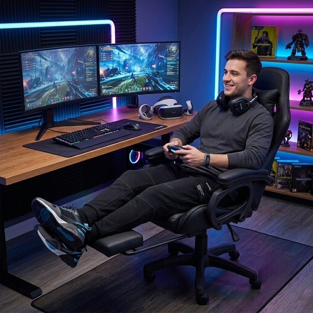 SILLA GAMER RECLINABLE NEGRO SILLIUM - 2