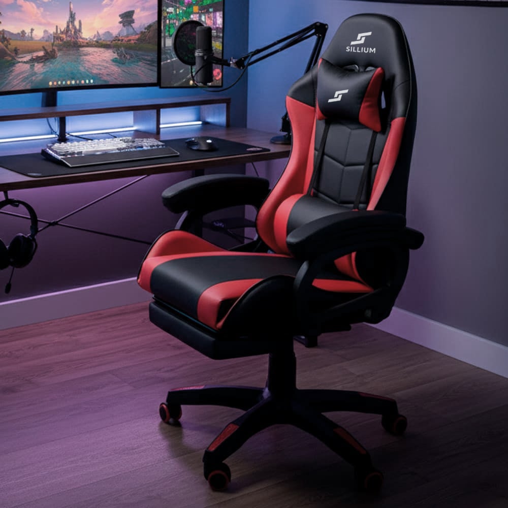 SILLA GAMER RECLINABLE SILLIUM ROJO - 1