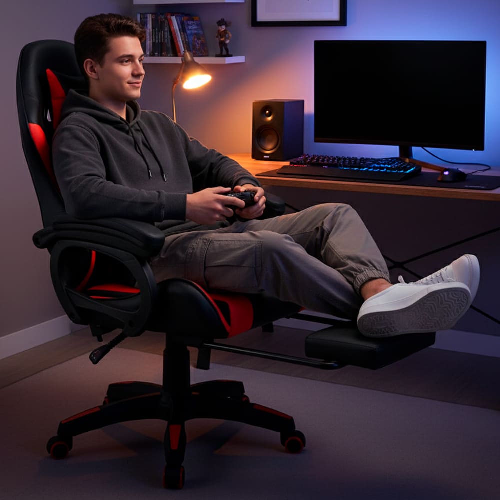 SILLA GAMER RECLINABLE SILLIUM ROJO - 8