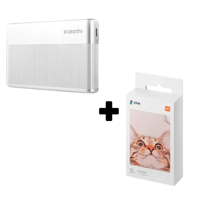 COMBO XIAOMI PORTABLE PHOTO PRINTER 1S + PAPER PRINTER - 1
