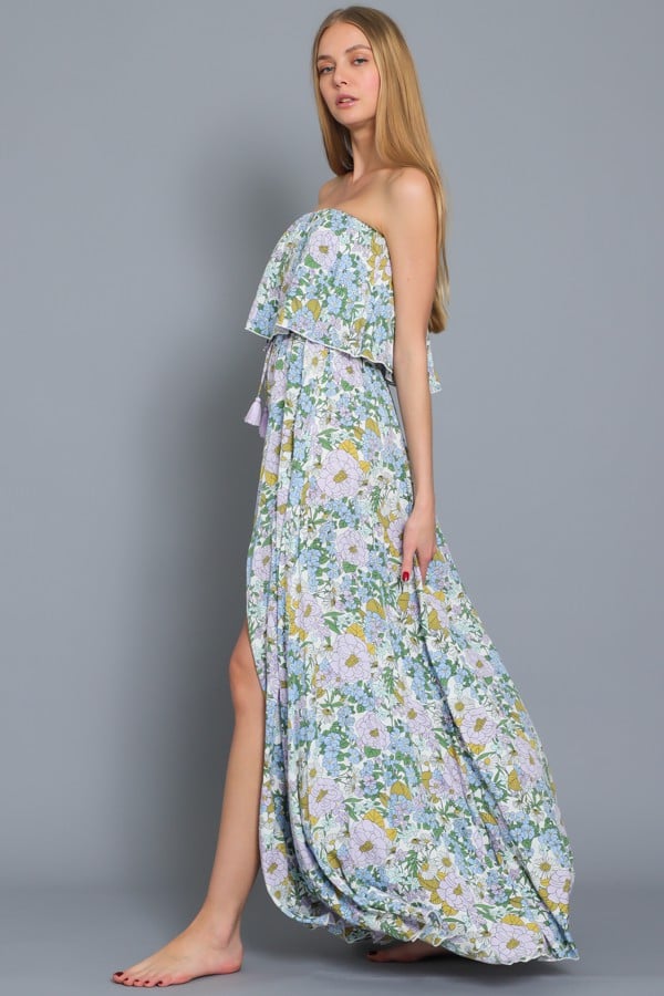 VESTIDO LARGO MAXI STRAPLESS EVE MORADO - 2