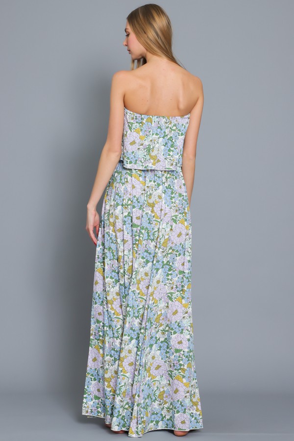 VESTIDO LARGO MAXI STRAPLESS EVE JADE - 4