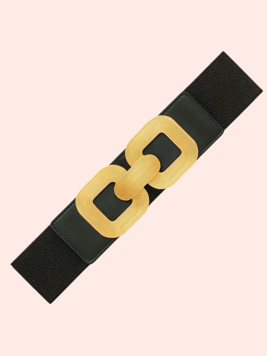CORREA ELASTICA CON HEBILLA DORADA MUJER MAITE - NEGRO - 2