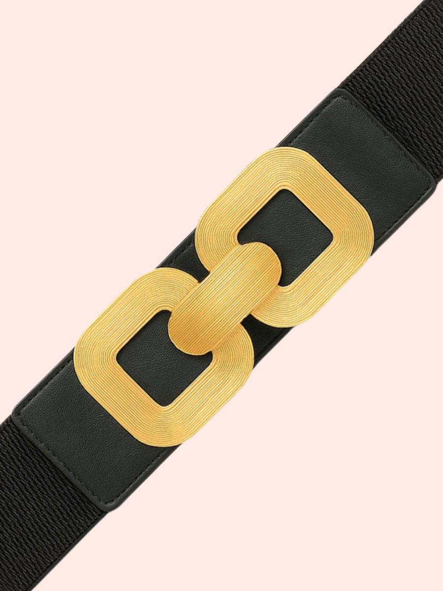 CORREA ELASTICA CON HEBILLA DORADA MUJER MAITE - NEGRO - 3