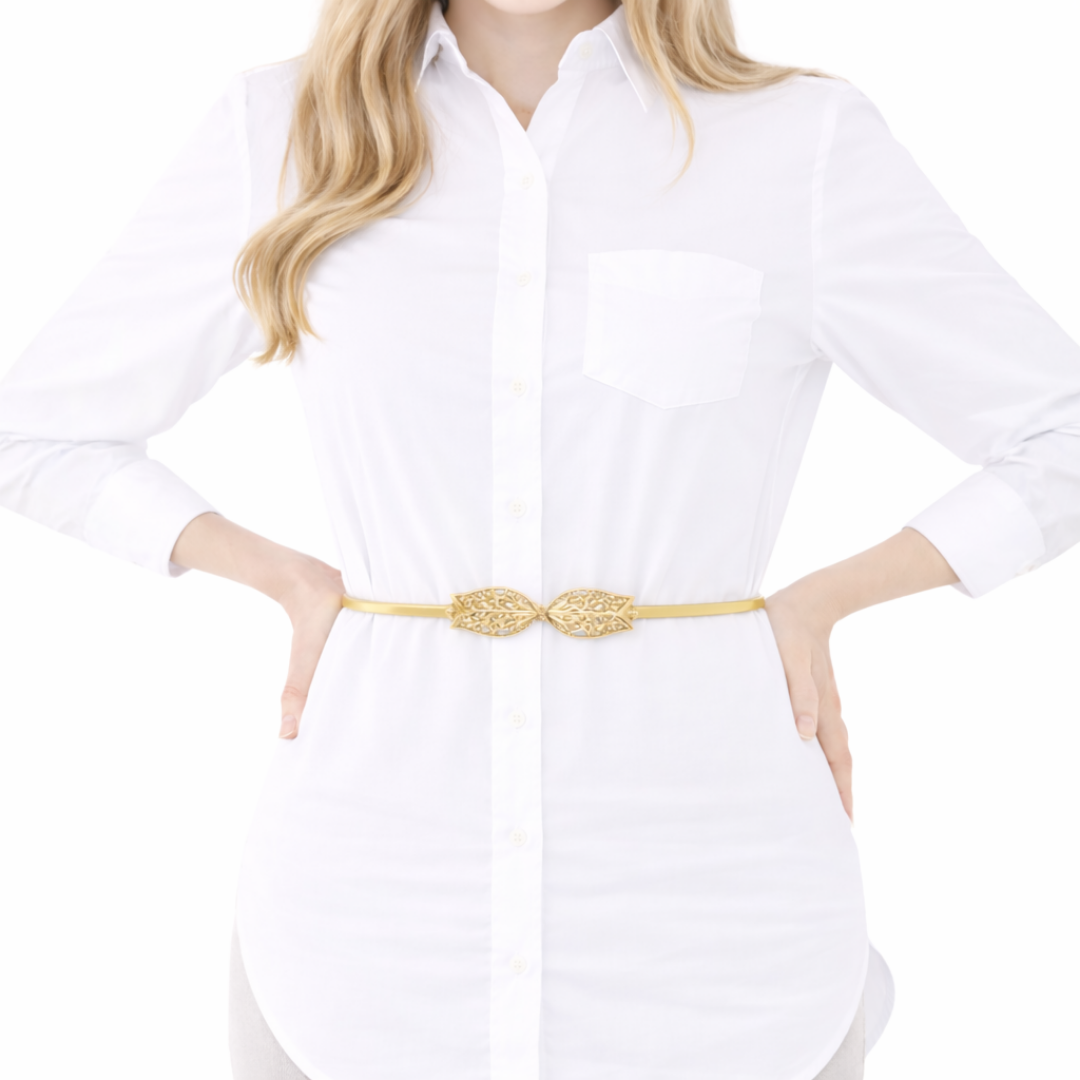 CORREA DELGADA ELASTICA FINA MUJER TULIPAN - DORADO - 1