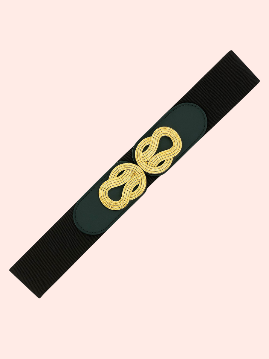 CORREA ELASTICA CON HEBILLA DORADA MUJER NADEZCA - NEGRO - 2