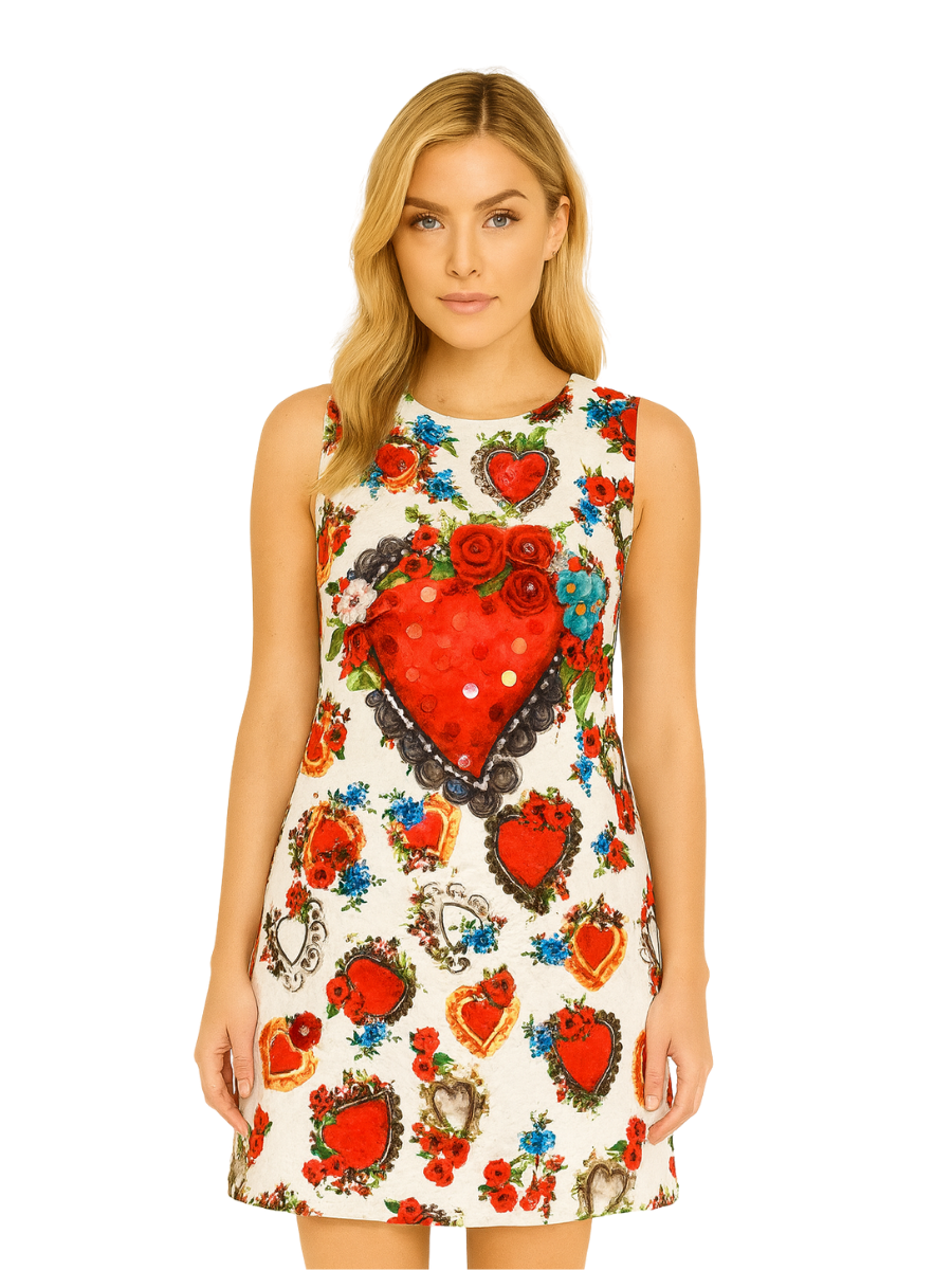 VESTIDO TUNIC CON ESTAMPADO Y BORDADO - 1