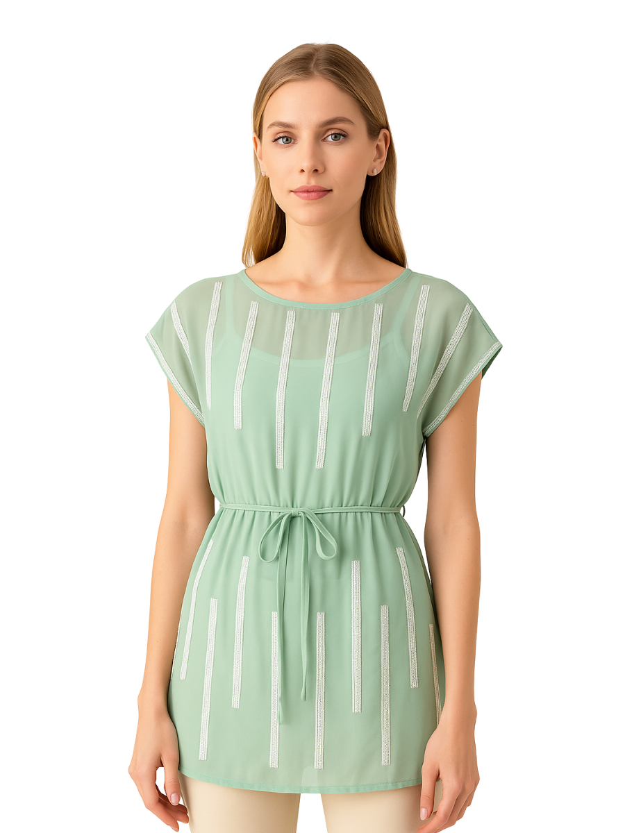 VESTIDO/BLUSA DE GASA CON LENTEJUELAS - 1