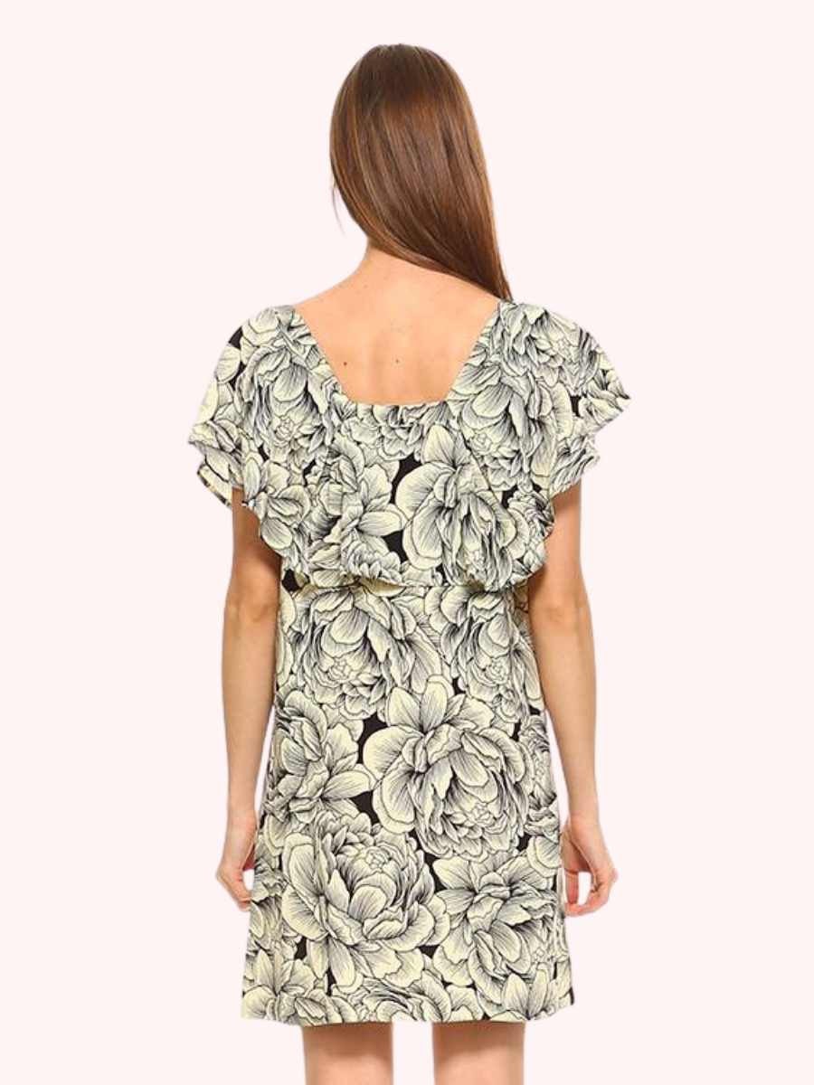 VESTIDO CORTO OFF SHOULDER ESTAMPADO FLORAL - 2