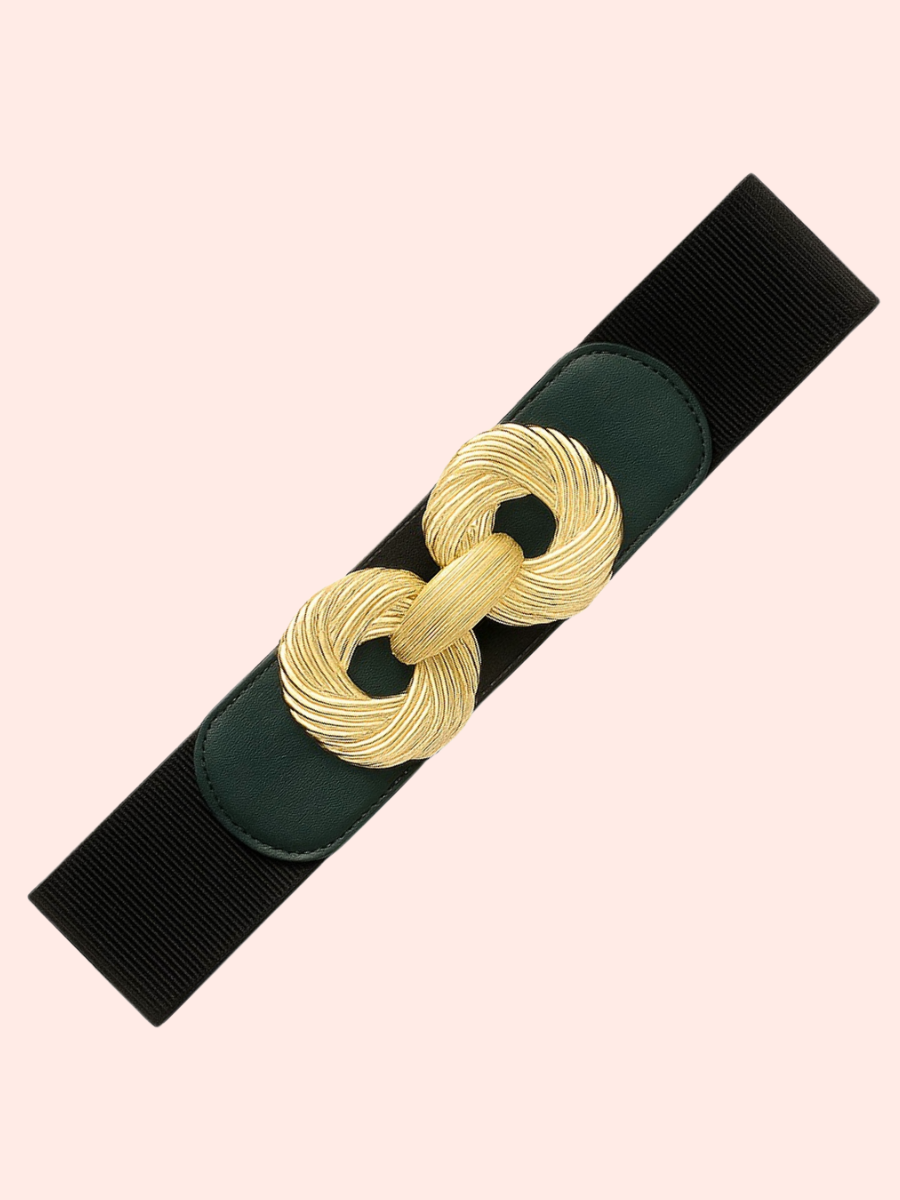 CORREA ELASTICA CON HEBILLA DORADA MUJER MARIANA - NEGRO - 2