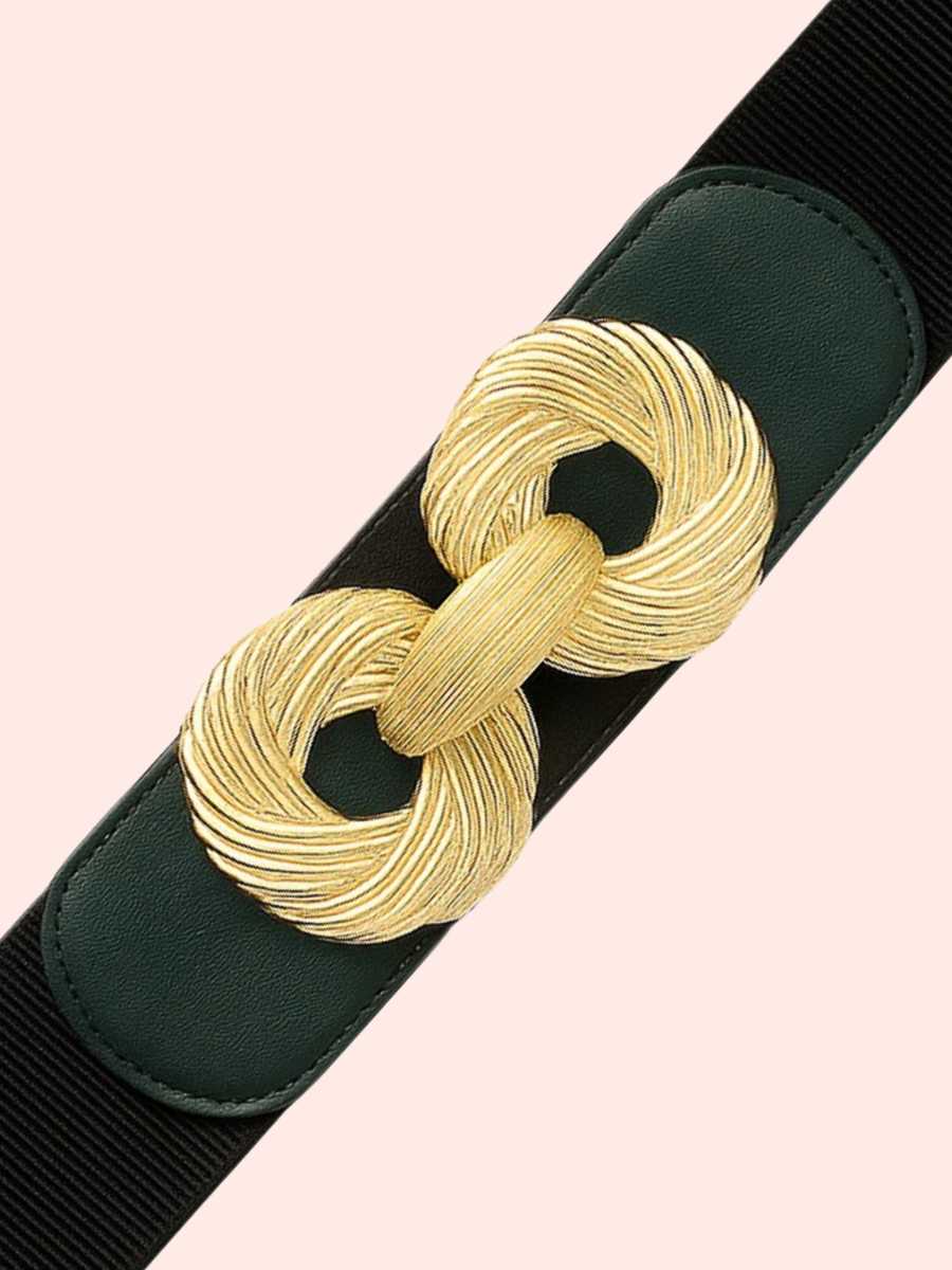 CORREA ELASTICA CON HEBILLA DORADA MUJER MARIANA - NEGRO - 3