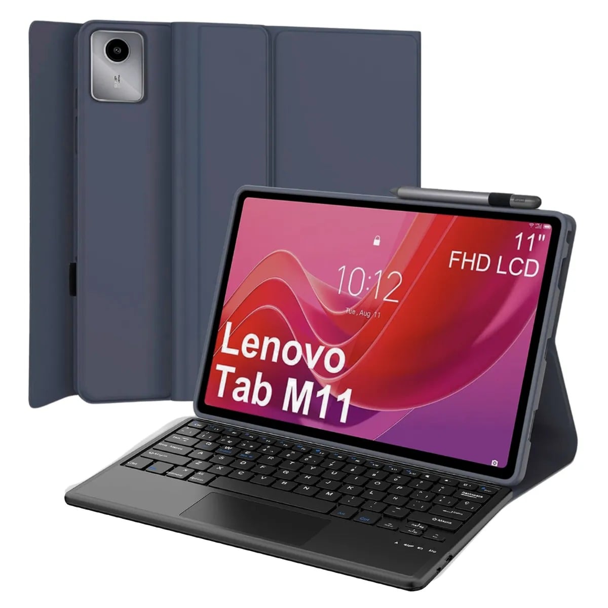 FUNDA CON TECLADO BLUETOOTH TOUCHPAD PARA LENOVO M11 / K11 - AZUL - 1